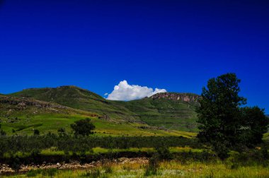 Cobham Doğa Koruma Alanındaki Güney Maloti Drakensberg dağlarının manzara manzarası.
