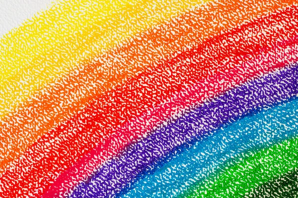 Colori Arcobaleno Miscelati Carta Arte Utilizzando Matite Colorate Pastello — Foto Stock