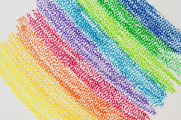 Rainbow Pastell Striche Auf Weißem Strukturiertem Papier — Stockfoto