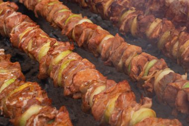 Sıcak kömürlerin üzerinde ızgara yapılmış popüler bir piknik şalları.