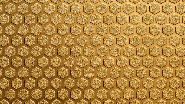 ゴールデンプラスチックハニカムの背景 近代技術の概念 — ストック写真