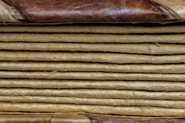 Oude Boek Met Bamboe Papier Pagina Retro Stijl Vintage Achtergrond — Stockfoto