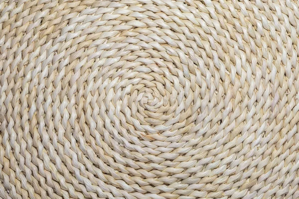 stock image Round natural corn maize straw weaving. Woven placemat background