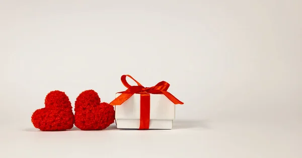 Знамя Дня Святого Валентина День Матери Женский День Подарочная Коробка — стоковое фото