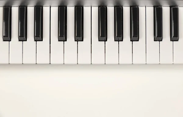 Black and white synthesizer keys, Top view. Live music concept