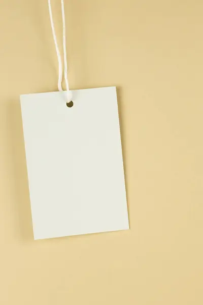 Price Tag Clean White Label Beige Background Concept Price Tags Stock Picture