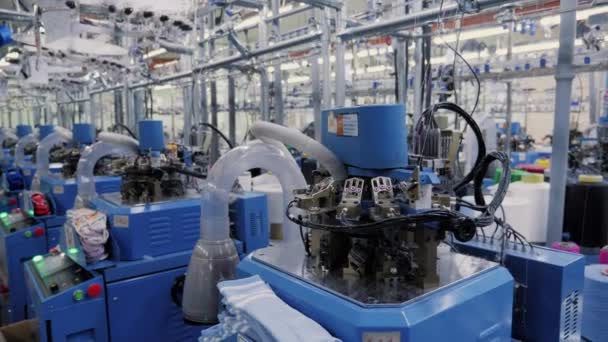 Cotton Socks Production Process Garment Factory Automated Process Sock Goes — Vídeo de Stock