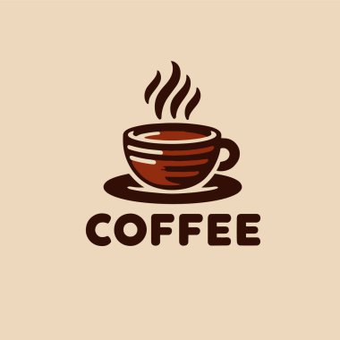 Kahve üzerine referans renk içeren vektör logosu kremalı ve minimalist tarzda kahve kremalı ve minimalist tarzlı.