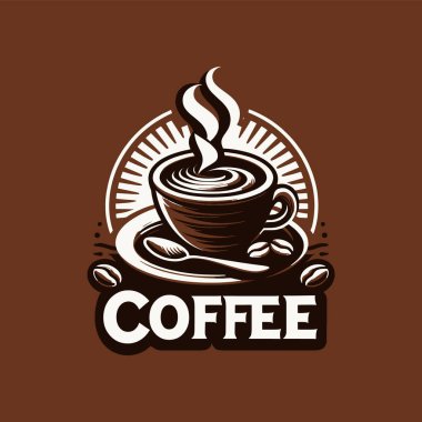 Kahve üzerine referans renk içeren vektör logosu kremalı ve minimalist tarzda kahve kremalı ve minimalist tarzlı.