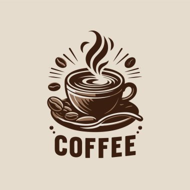 Kahve üzerine referans renk içeren vektör logosu kremalı ve minimalist tarzda kahve kremalı ve minimalist tarzlı.