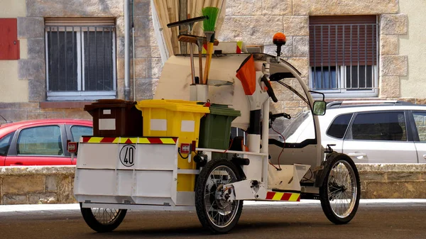 stock image        four-wheel electric bicycle, adapted to: garbage truck, to carry work objects                         