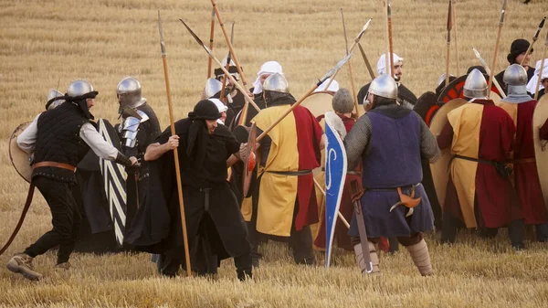 Moment Van Gevecht Tussen Moslim Christelijke Krijgersde Slag Bij Valdejunquera — Stockfoto
