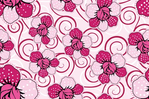 Seamless Pattern Floral Vector Illustration Indonesian Traditional Batik Motif — Stock Vector