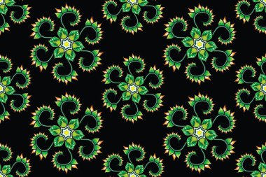 Çiçekli vektör illüstrasyonlu kusursuz desen, Endonezya Geleneksel Batik motifi