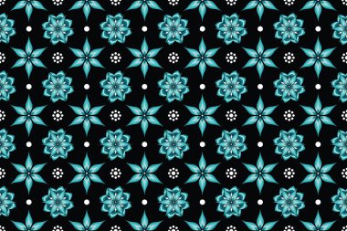 Çiçekli vektör illüstrasyonlu kusursuz desen, Endonezya Geleneksel Batik motifi