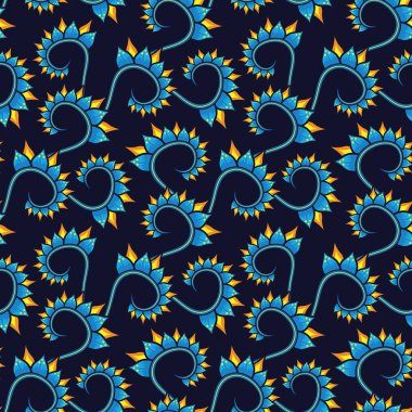 Çiçekli vektör illüstrasyonlu kusursuz desen, Endonezya Geleneksel Batik motifi