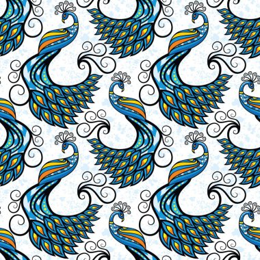 Soyut Tavuskuşu ile kusursuz desen