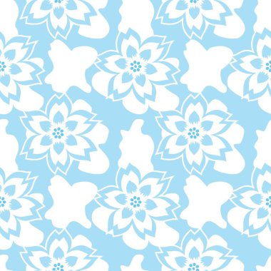 Çiçekli vektör illüstrasyonlu kusursuz desen, Endonezya Geleneksel Batik motifi