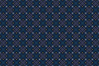 Soyut geometrik ve çiçekli vektör çizimi ile kusursuz desen