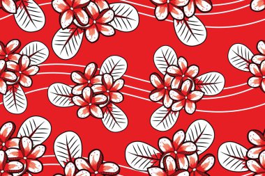 Kusursuz Desen Çiçek Vektörü İllüstrasyonu, Çiçek Batik Motifi