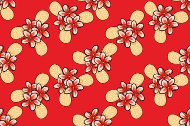 Kusursuz Desen Çiçek Vektörü İllüstrasyonu, Çiçek Batik Motifi