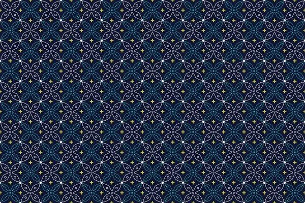 Soyut geometrik ve çiçekli vektör çizimi ile kusursuz desen