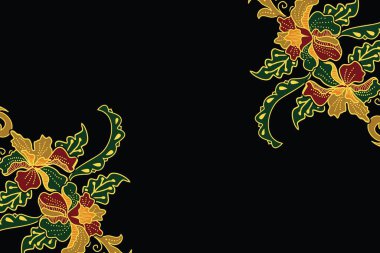 Çiçek vektör arkaplanı, Endonezya batik motifi