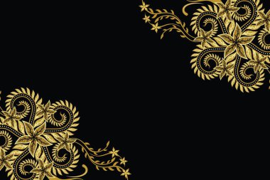 Batik elementli çiçek vektör arkaplanı