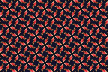 Çiçekli vektör illüstrasyonlu kusursuz desen, Tropikal batik motif