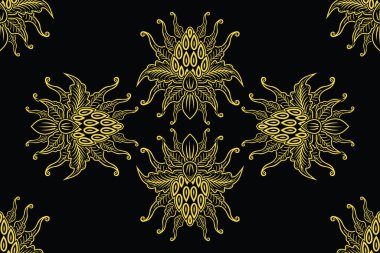 Çiçek Vektörü İllüstrasyonlu Kusursuz Desen