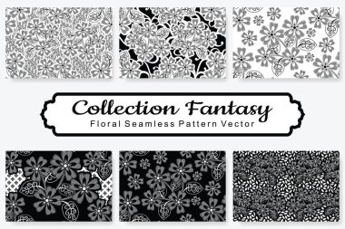 Koleksiyon Fantezisi. Çiçeksiz desenler. Vektör