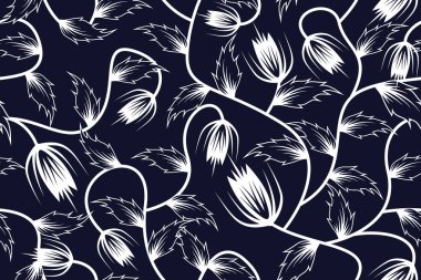 Çiçek Arkaplanı - Kusursuz Desen Vektörü, Çiçek Batik Motifi