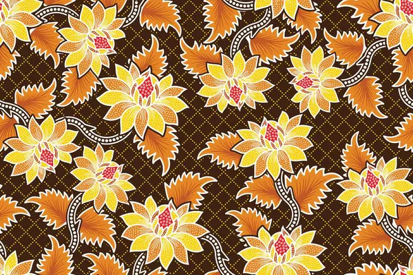 Çiçekli vektör illüstrasyonlu kusursuz desen, Tropikal batik motif