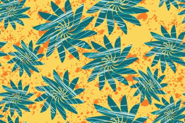 Çiçek arkaplanı - Tropikal batik motifli pürüzsüz desen