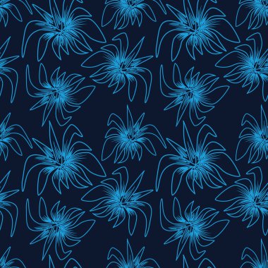 Çiçek Arkaplanı - Kusursuz Desen Vektörü, Çiçek Batik Motifi
