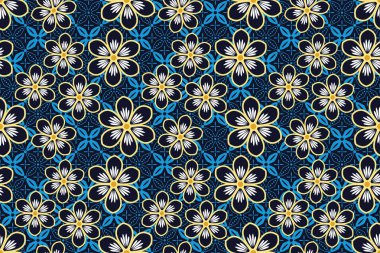Çiçek Arkaplanı - Kusursuz Desen Vektörü, Çiçek Batik Motifi