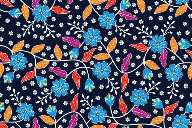 Çiçek arkaplanı - Tropikal batik motifli pürüzsüz desen