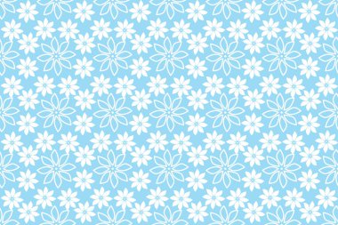 Çiçek Vektörü İllüstrasyonlu Kusursuz Desen