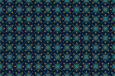 Soyut geometrik vektör mavi, sarı ve koyu mavi arkaplan ile kusursuz desen