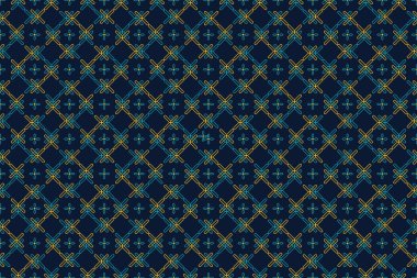 Soyut geometrik vektör mavi, sarı ve koyu mavi arkaplan ile kusursuz desen