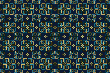 Soyut geometrik vektör mavi, sarı ve koyu mavi arkaplan ile kusursuz desen