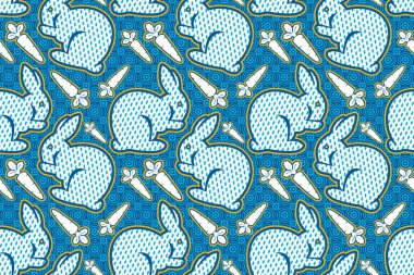 Eşsiz soyut geometrik vektör ile Tavşan Düz desen