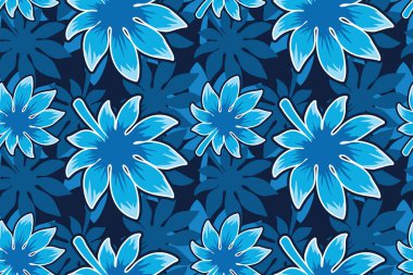 Yapraksız Kalıp Vektörü - Yaz Batik Motifi