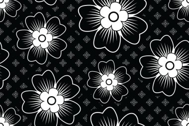 Çiçek arkaplanı - Tropikal çiçek vektörlü pürüzsüz desen