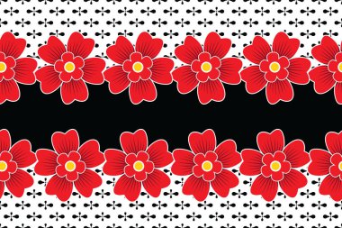 Çiçek arkaplanı - Tropikal çiçek vektörlü pürüzsüz desen