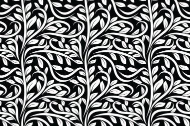 Çiçek arkaplanı - Tropik çiçek vektörlü pürüzsüz desen - Çiçek Batik Motifi