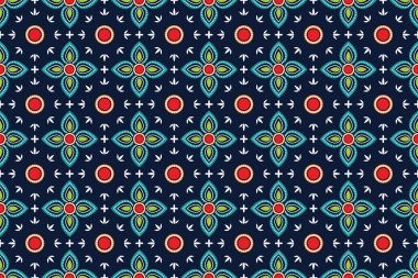 Soyut geometrik, geleneksel tarz, klasik dekorasyon illüstrasyon vektörüyle kusursuz desen