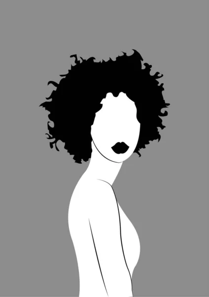 Immagine Profilo Silhouette Avatar Femminile Social Network Moda Bellezza Illustrazione — Vettoriale Stock