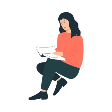 İş Konsepti İllüstrasyonu. İş etkinliklerinde yer alan kadınların olduğu sahne koleksiyonu. Vektör çizimi. Beyaz arkaplan ile düz tasarım.