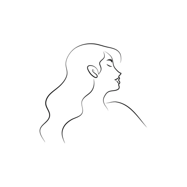 Лица Женщин Одном Стиле Искусства Белом Изолированном Фоне Линейное Искусство — стоковый вектор